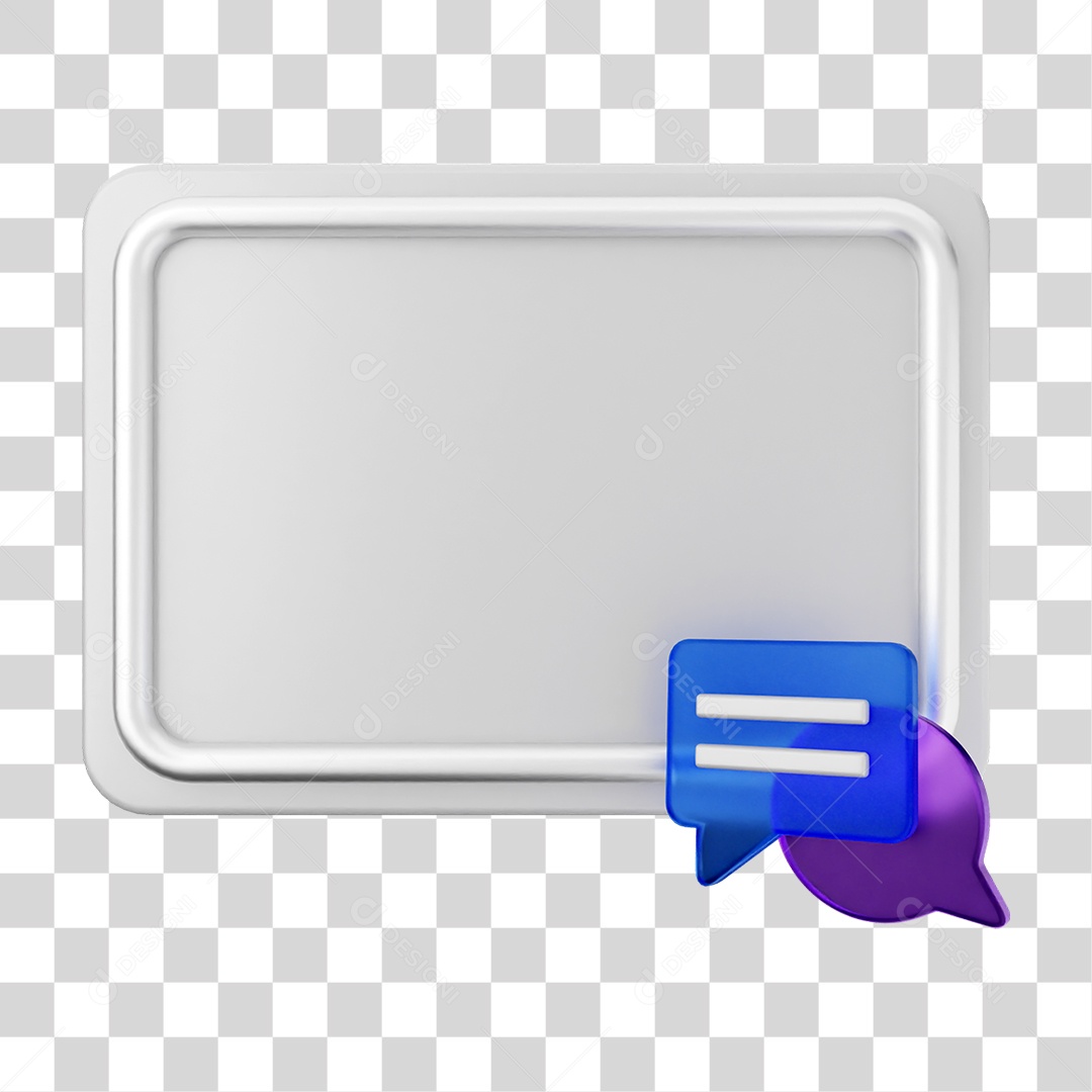 Elemento 3D Caixa de Texto Nota PNG Transparente