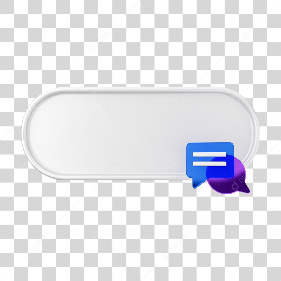 Elemento 3D Caixa de Texto Nota PNG Transparente