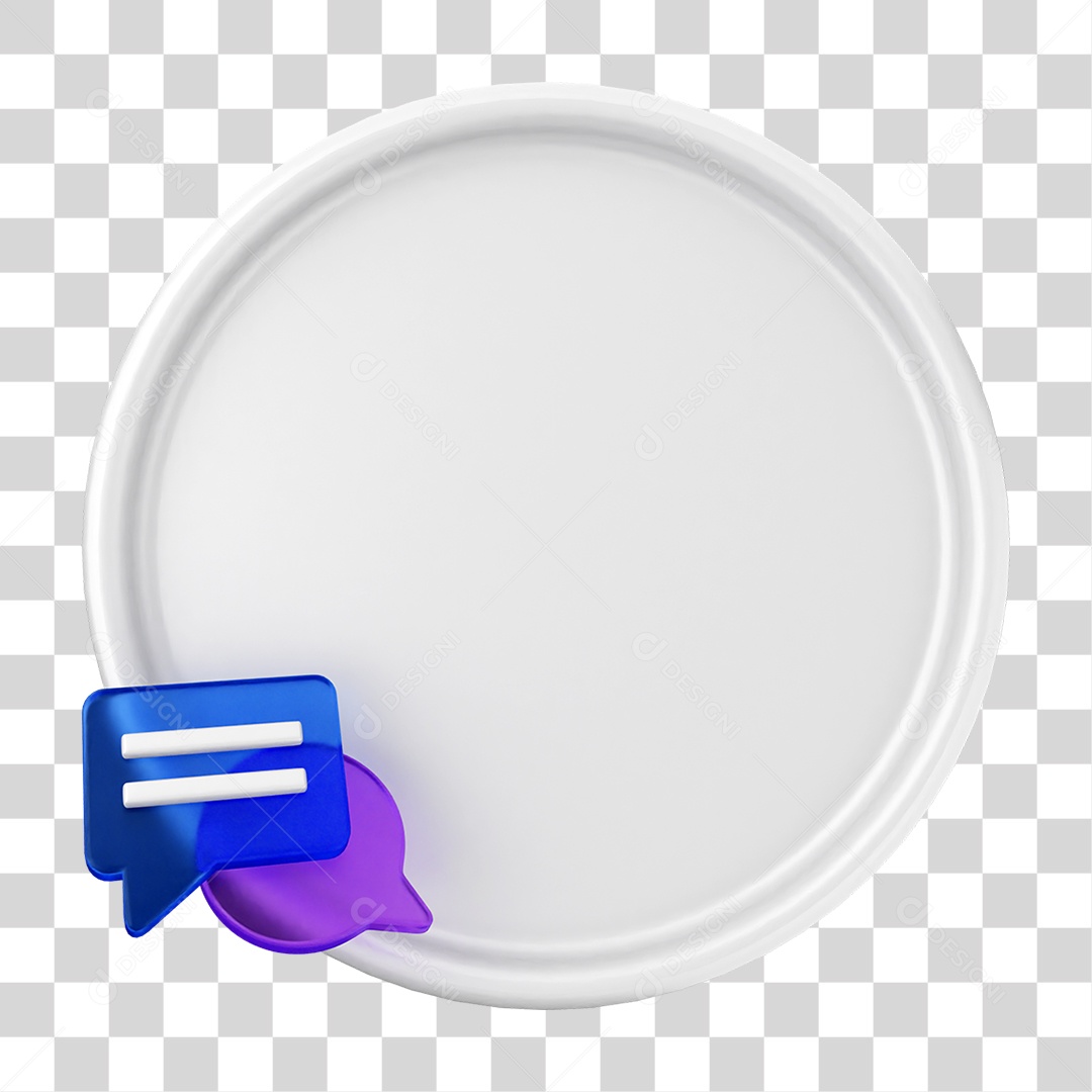 Elemento 3D Caixa de Texto Nota PNG Transparente