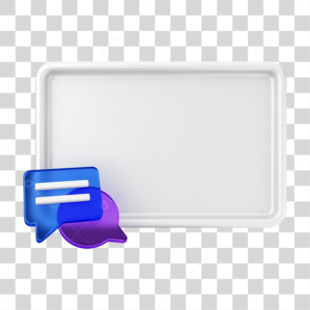 Elemento 3D Caixa de Texto Nota PNG Transparente