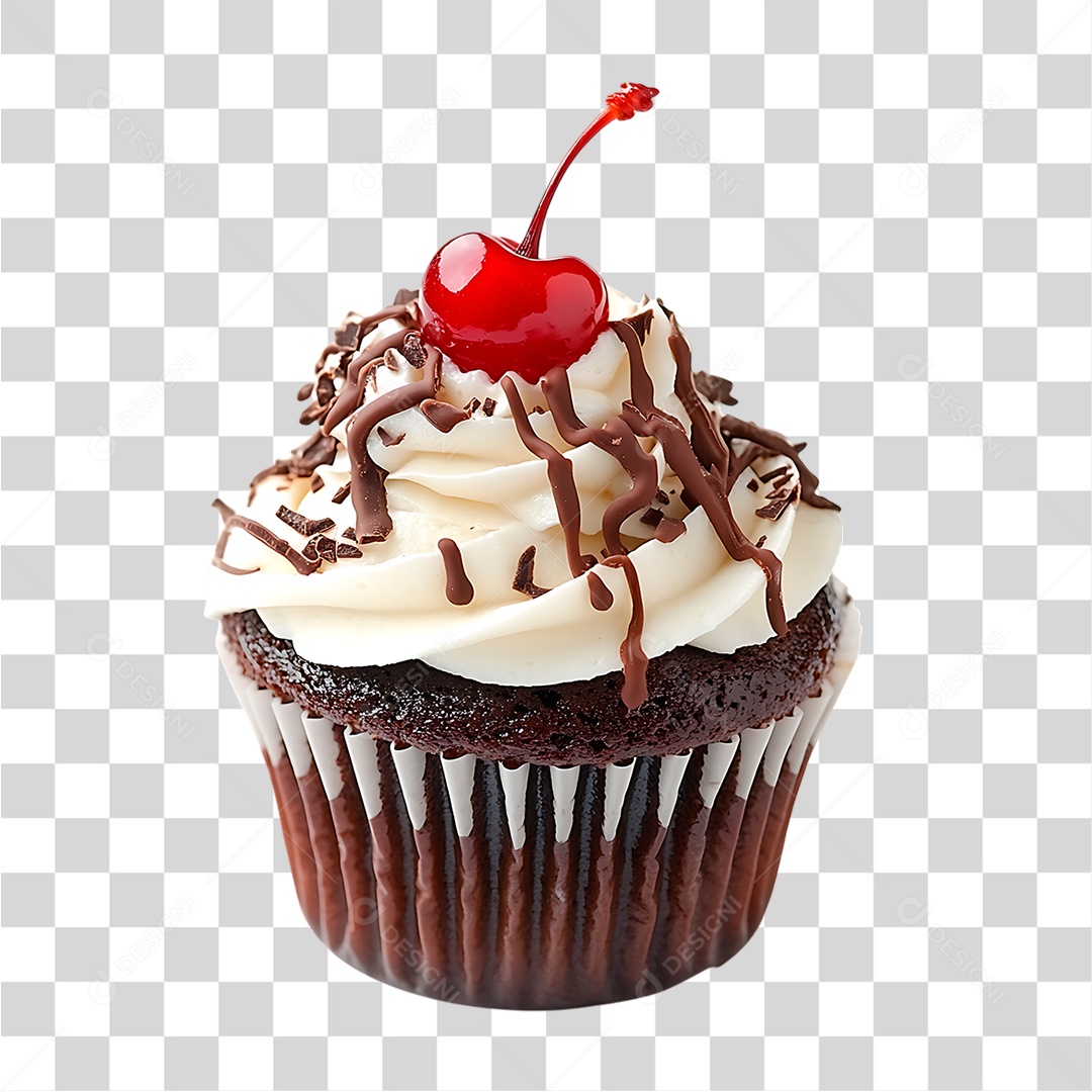 Cupcake de Chocolate PNG Transparente