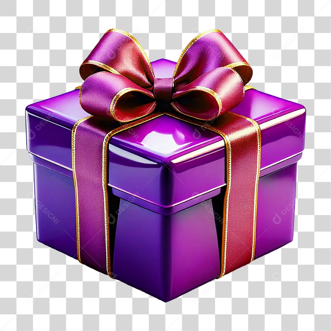 Elemento 3D Caixa de Presente PNG Transparente