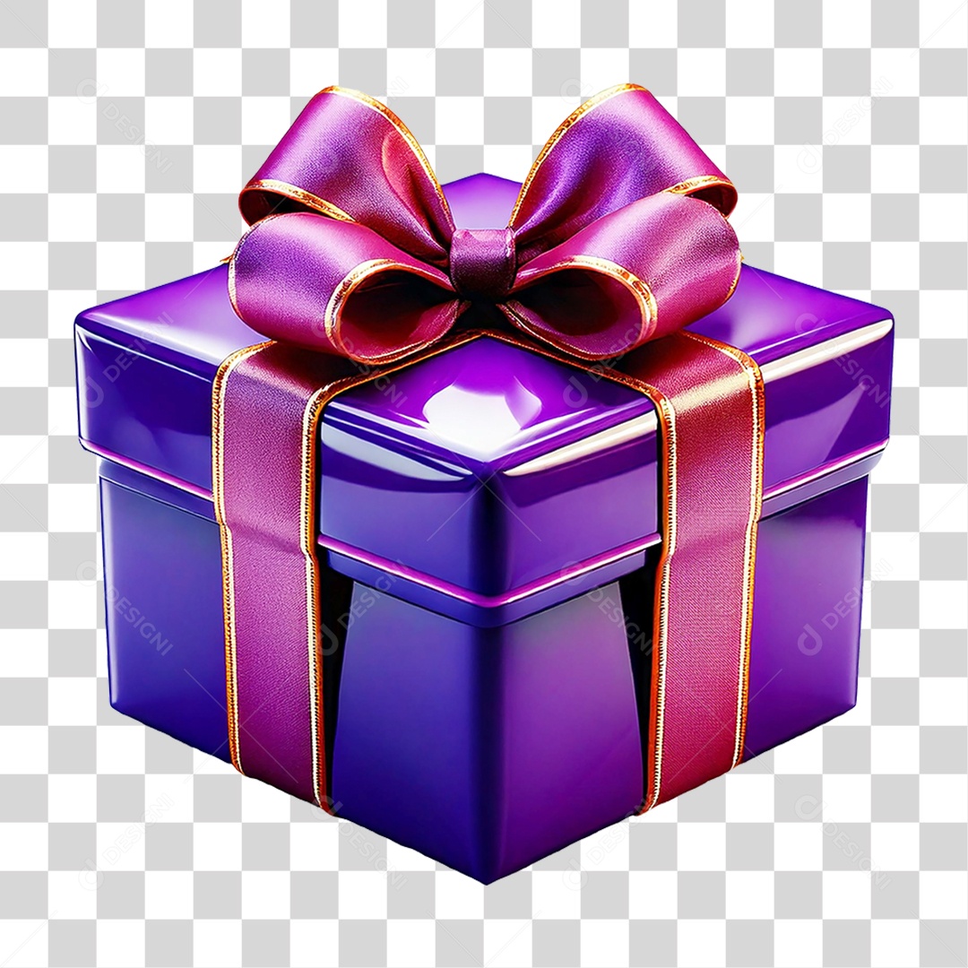Elemento 3D Caixa de Presente PNG Transparente