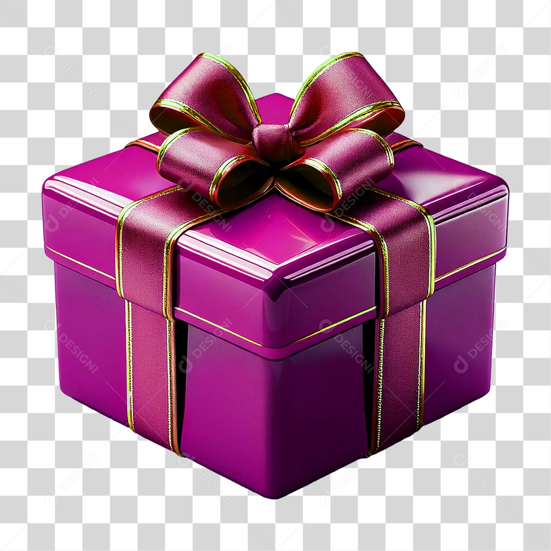 Elemento 3D Caixa de Presente PNG Transparente