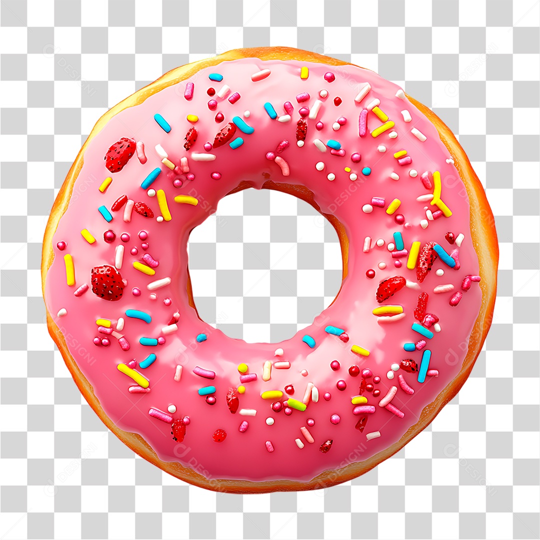 Rosca de Morango PNG Transparente