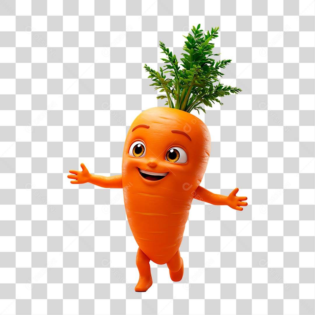 Personagem Cenoura PNG Transparente