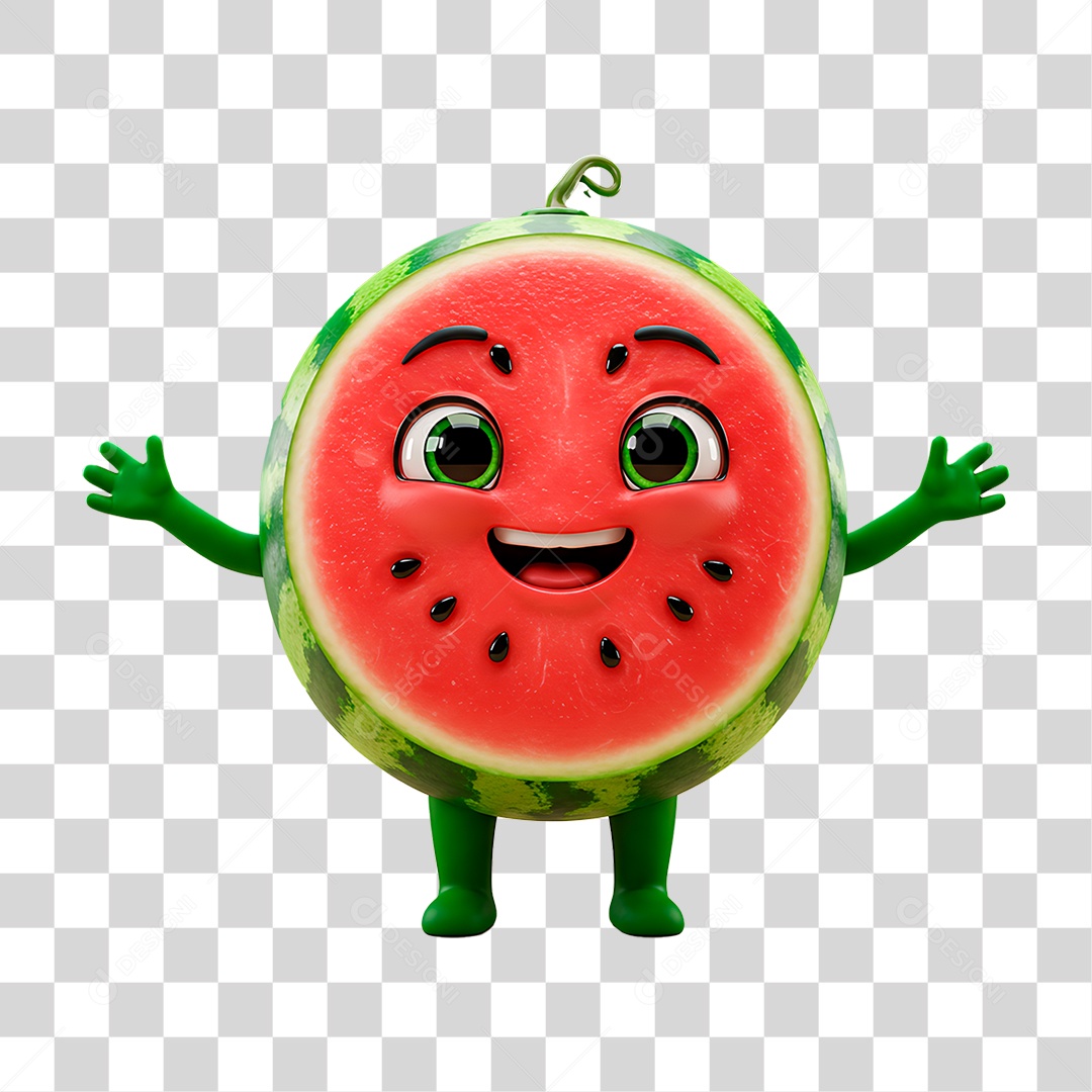 Personagem Melancia PNG Transparente