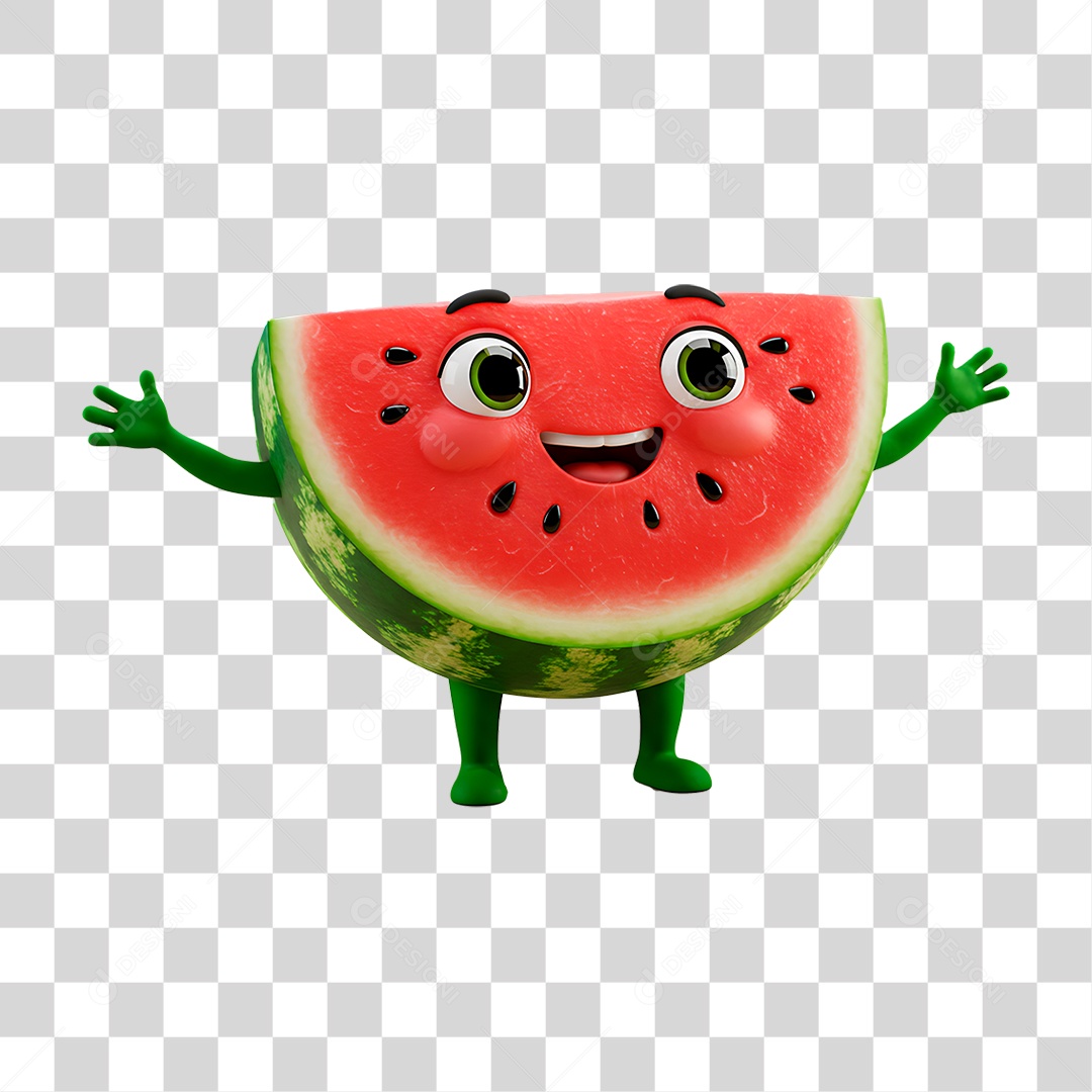 Personagem Melancia PNG Transparente