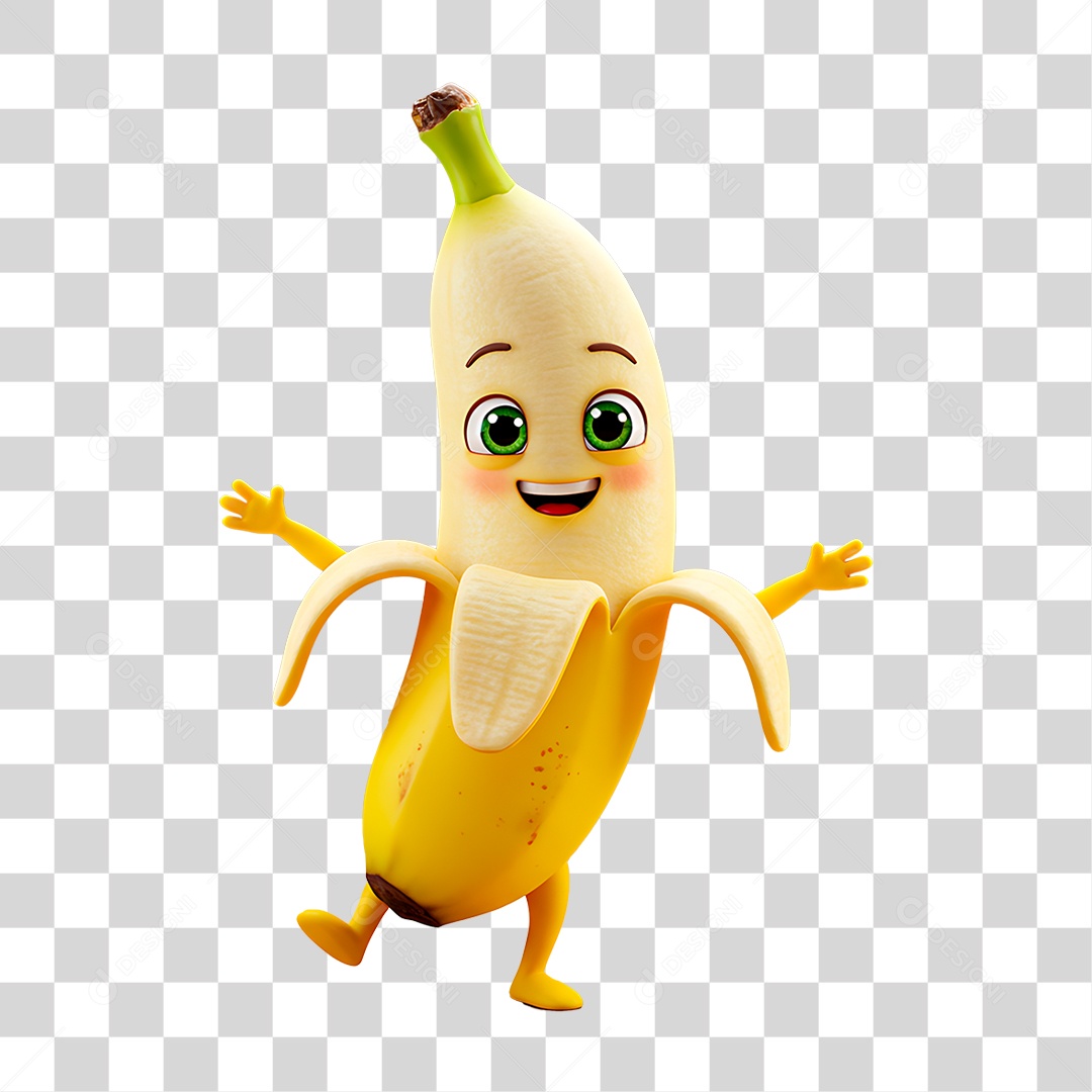 Personagem Banana PNG Transparente