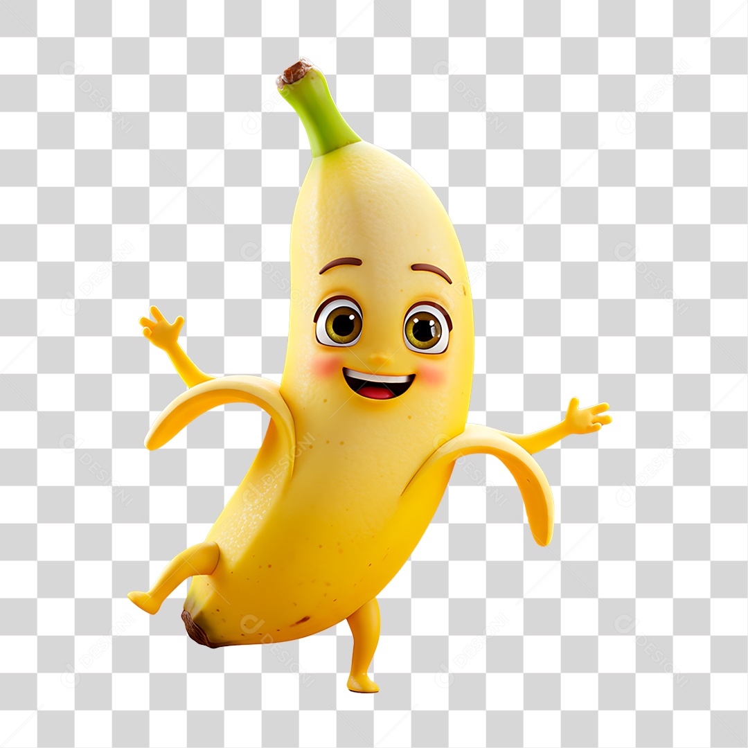 Personagem Banana PNG Transparente