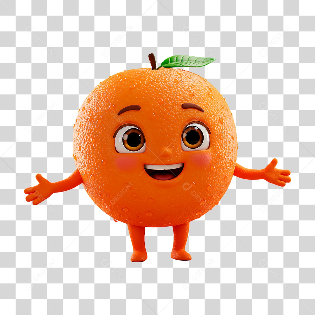 Personagem Laranja PNG Transparente