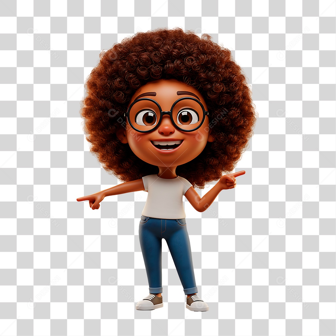 Personagem Mulher Acenando PNG Transparente