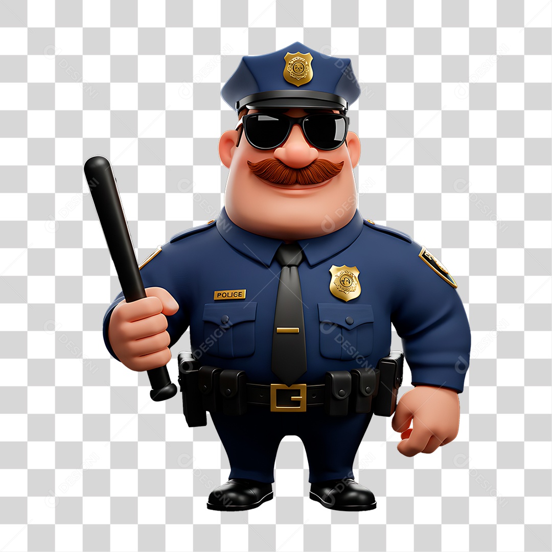 Personagem Policial PNG Transparente