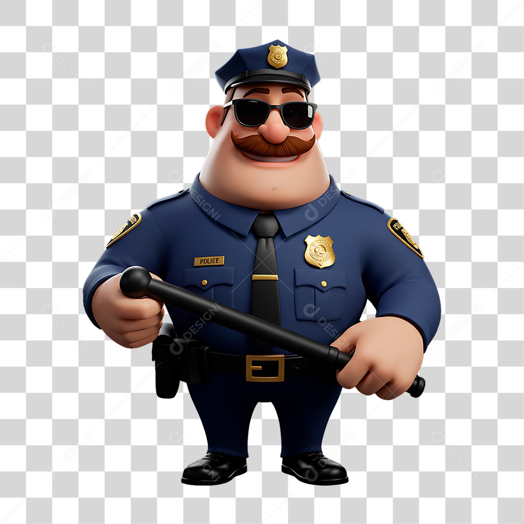Personagem Policial PNG Transparente