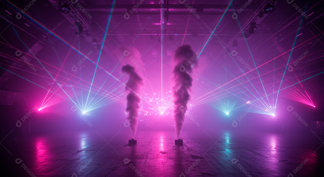 Palco iluminado com luzes