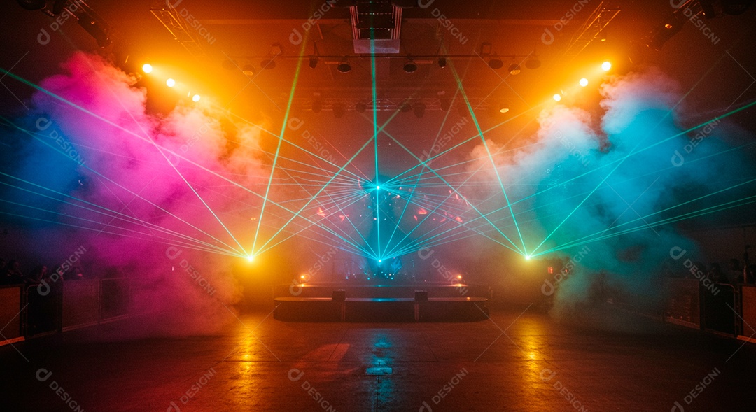 Palco iluminado com luzes