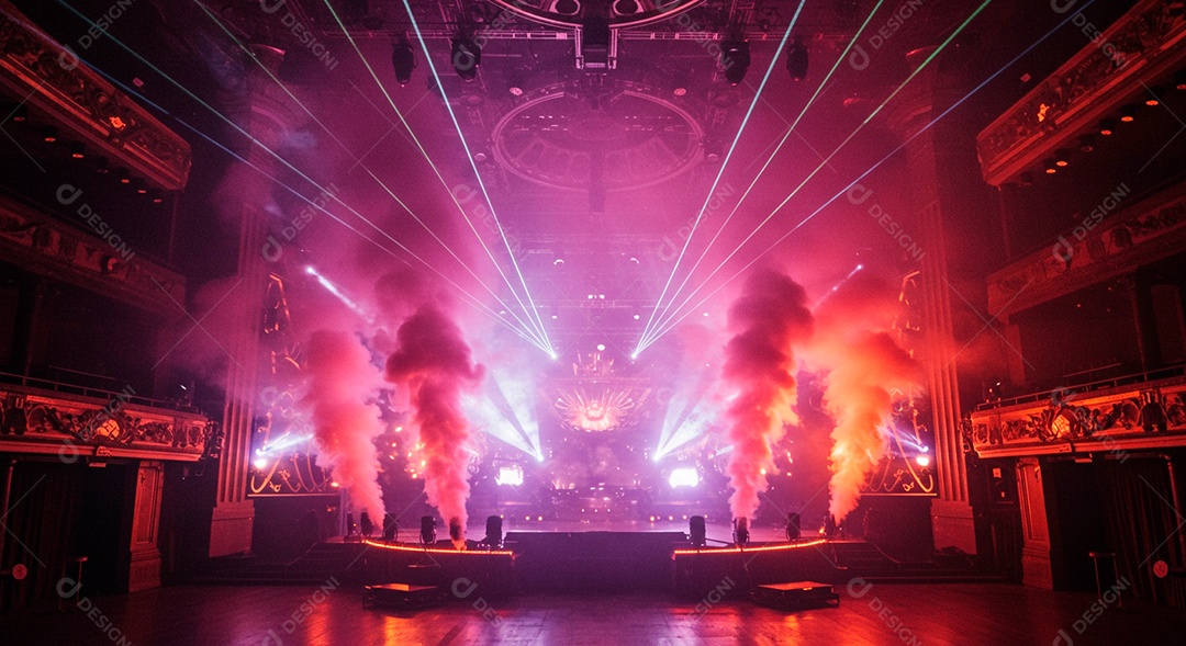 Palco iluminado com luzes