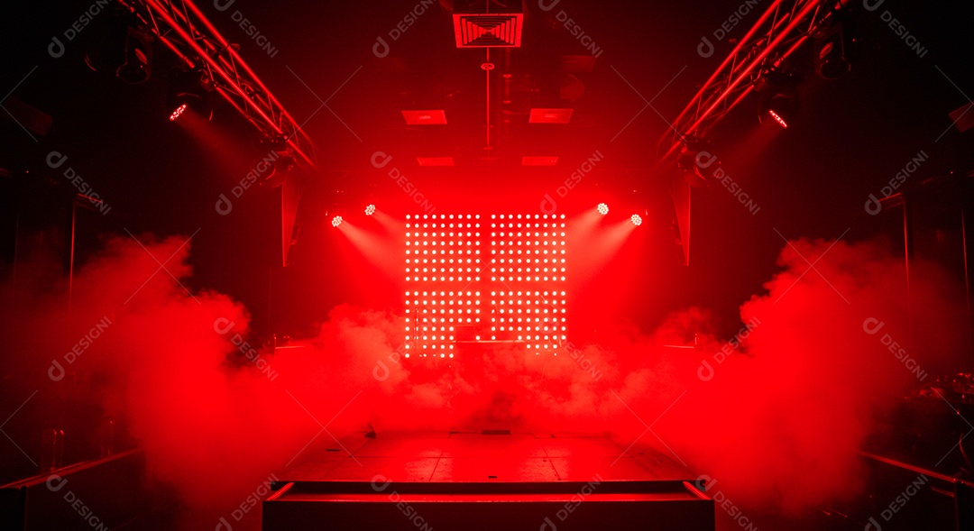 Cenário de Palco iluminado com luzes