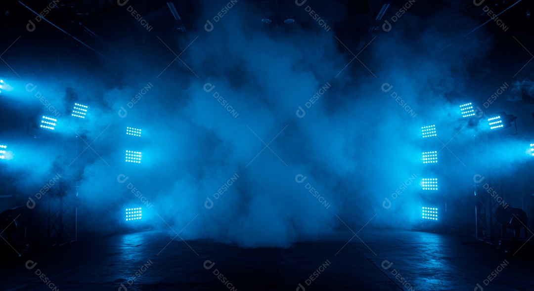 Cenário de Palco iluminado com luzes