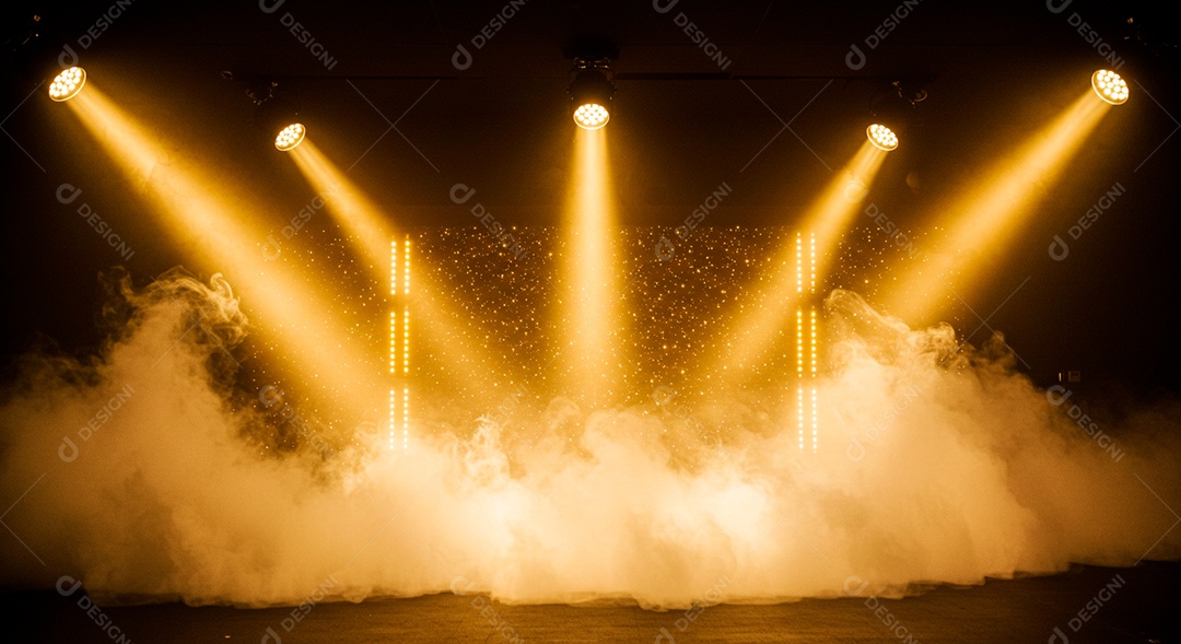 Cenário de Palco iluminado com luzes