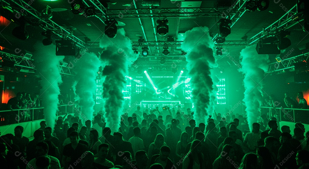 Cenário de Palco iluminado com luzes