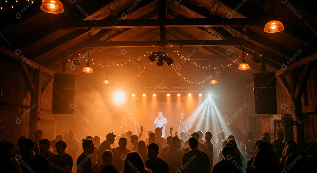 Pessoas aglomerada em uma boate