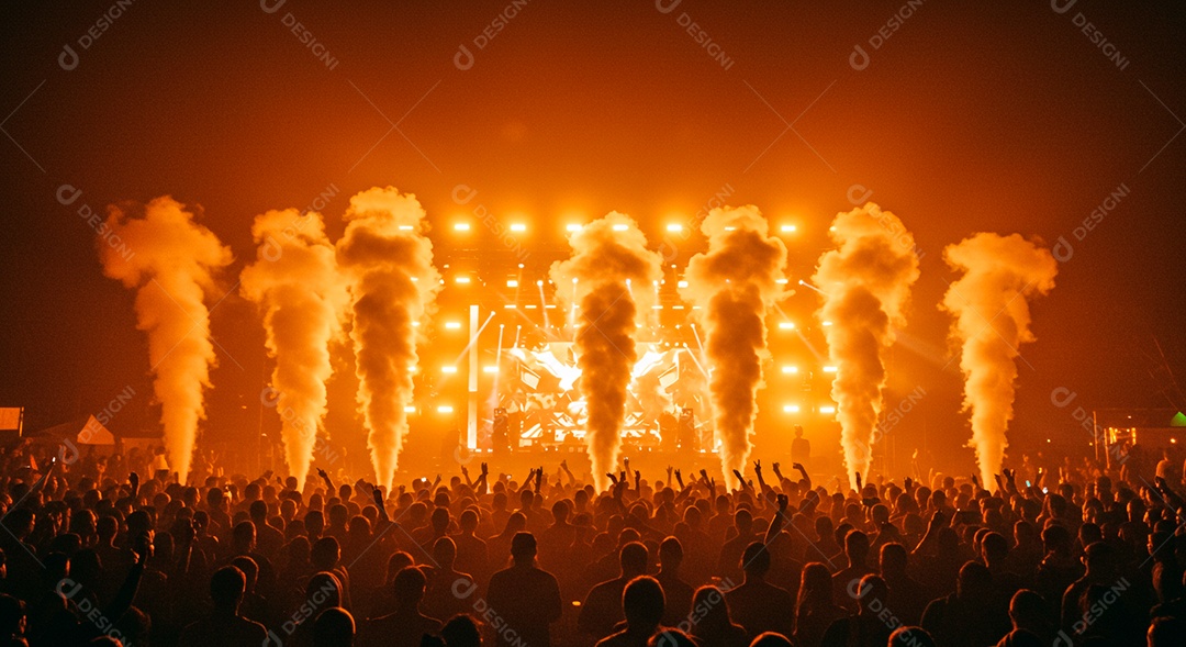 Pessoas aglomerada em evento