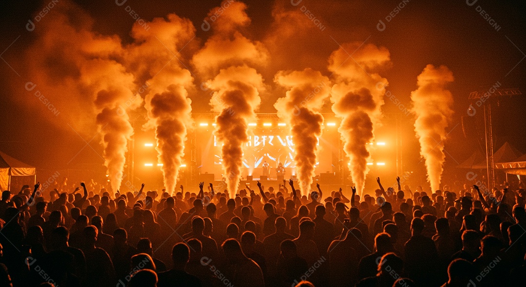 Pessoas aglomerada em evento