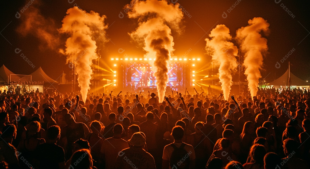 Pessoas aglomerada em evento