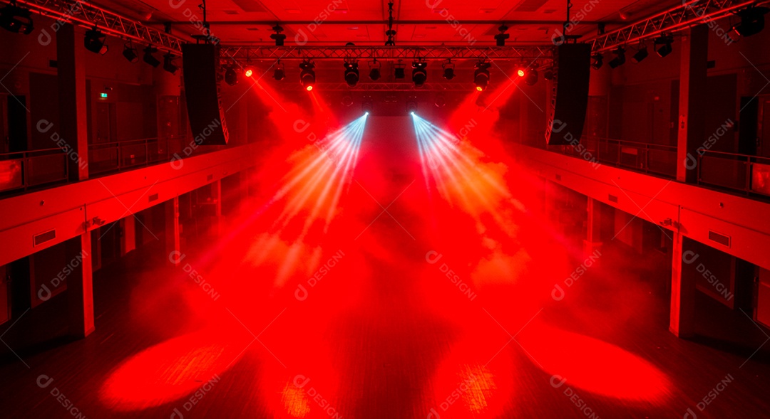 Cenário de Palco iluminado com luzes