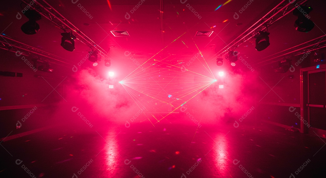 Cenário de Palco iluminado com luzes