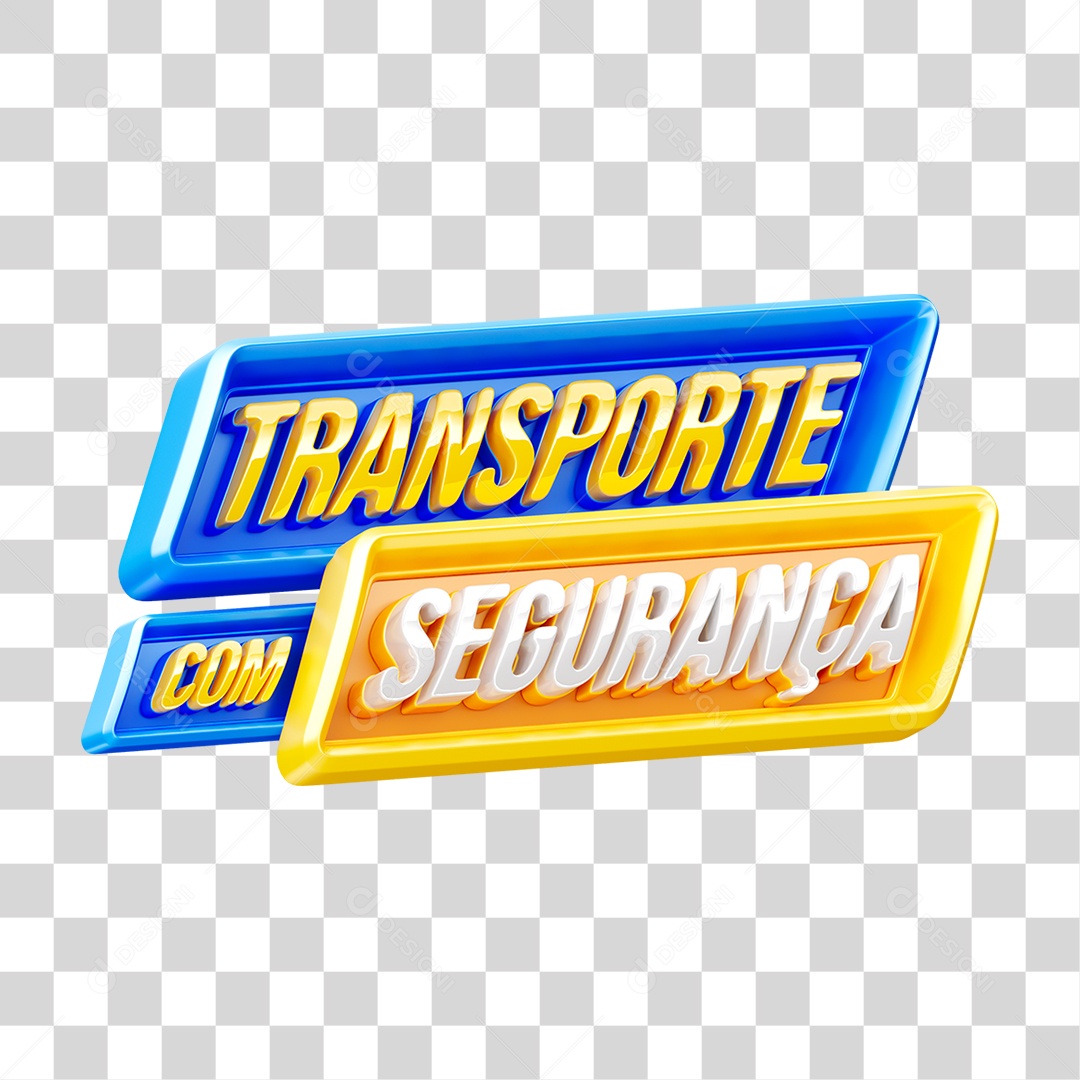 Selo 3D Transporte com Segurança PNG Transparente