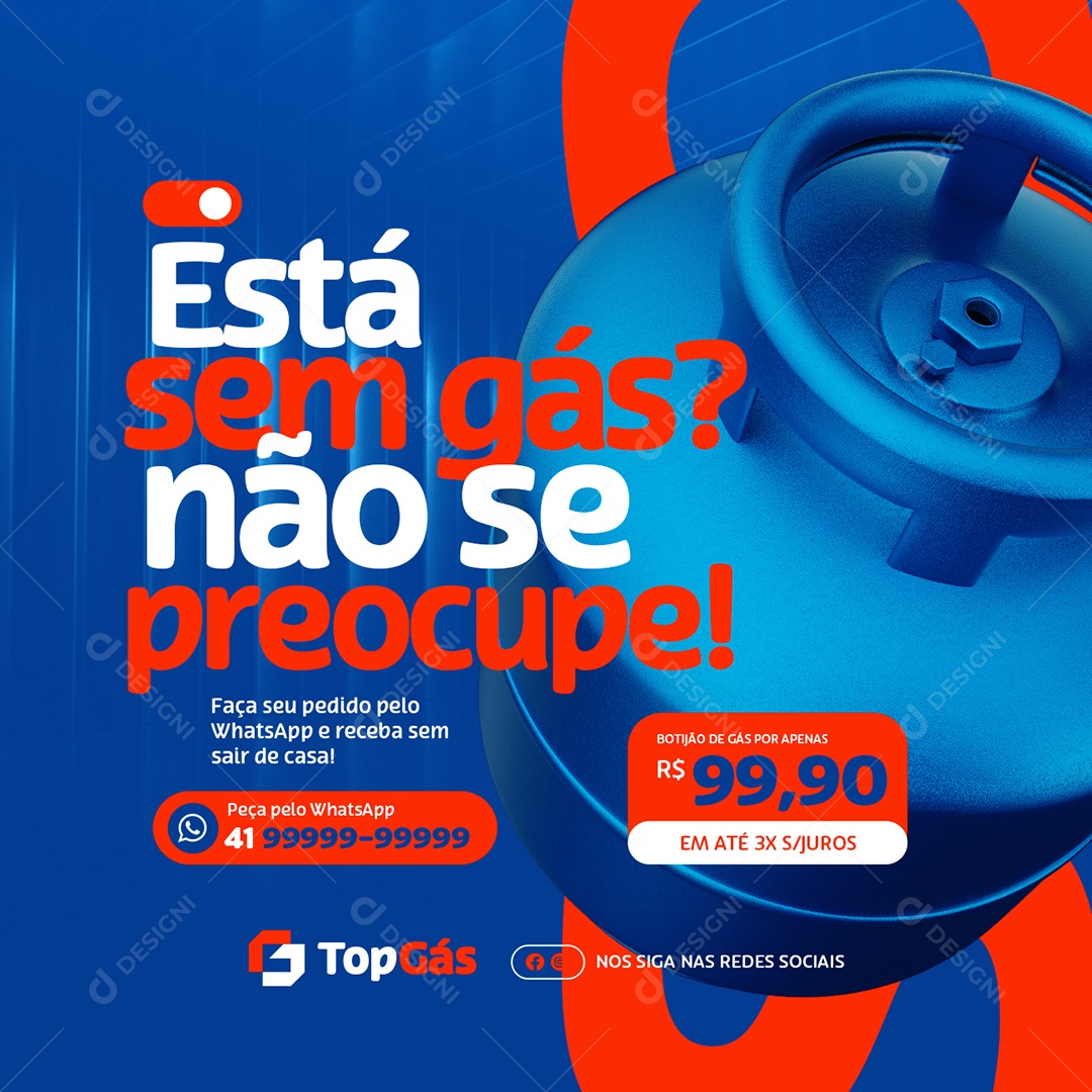 Distribuidora de Gás Está Sem Gás Não Se Preocupe Social Media PSD Editável