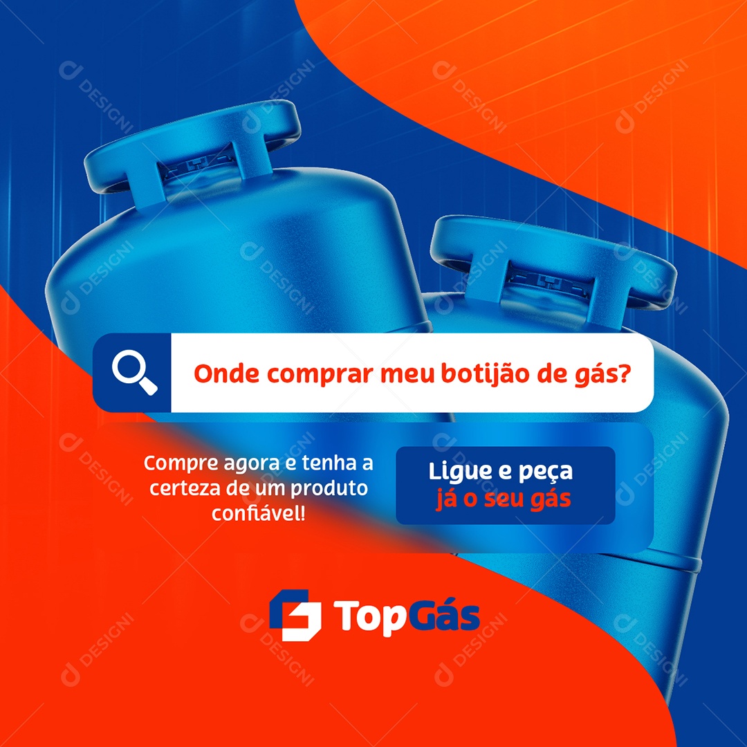 Distribuidora de Gás Onde Comprar Meu Botijão de Gás Social Media PSD Editável
