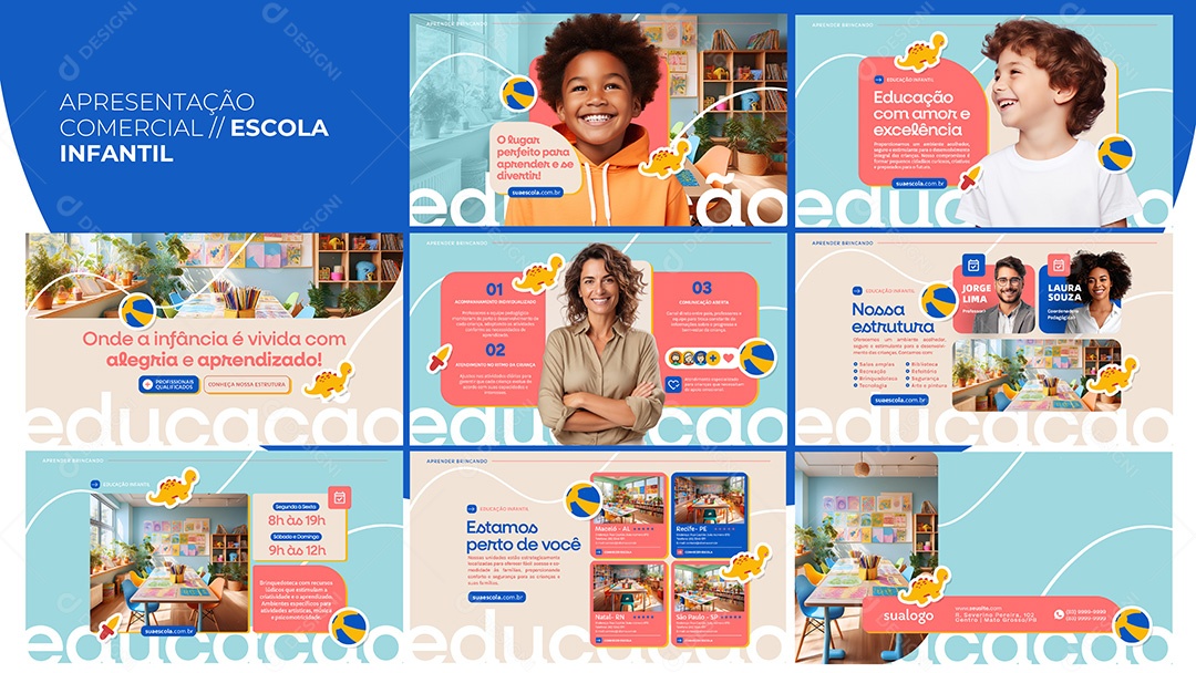 Apresentação Comercial Escola Infantil PSD Editável