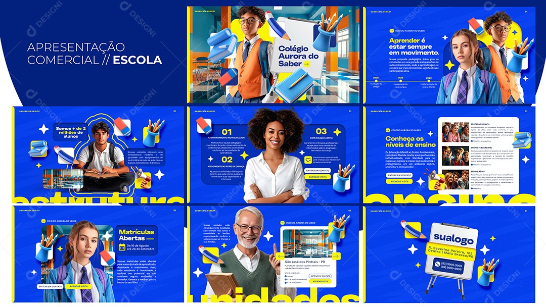 Apresentação Comercial Escola PSD Editável