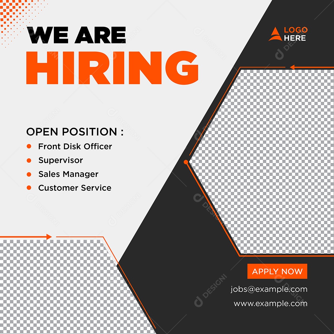 Vaga de Emprego Estamos Contratando Social Media PSD Editável