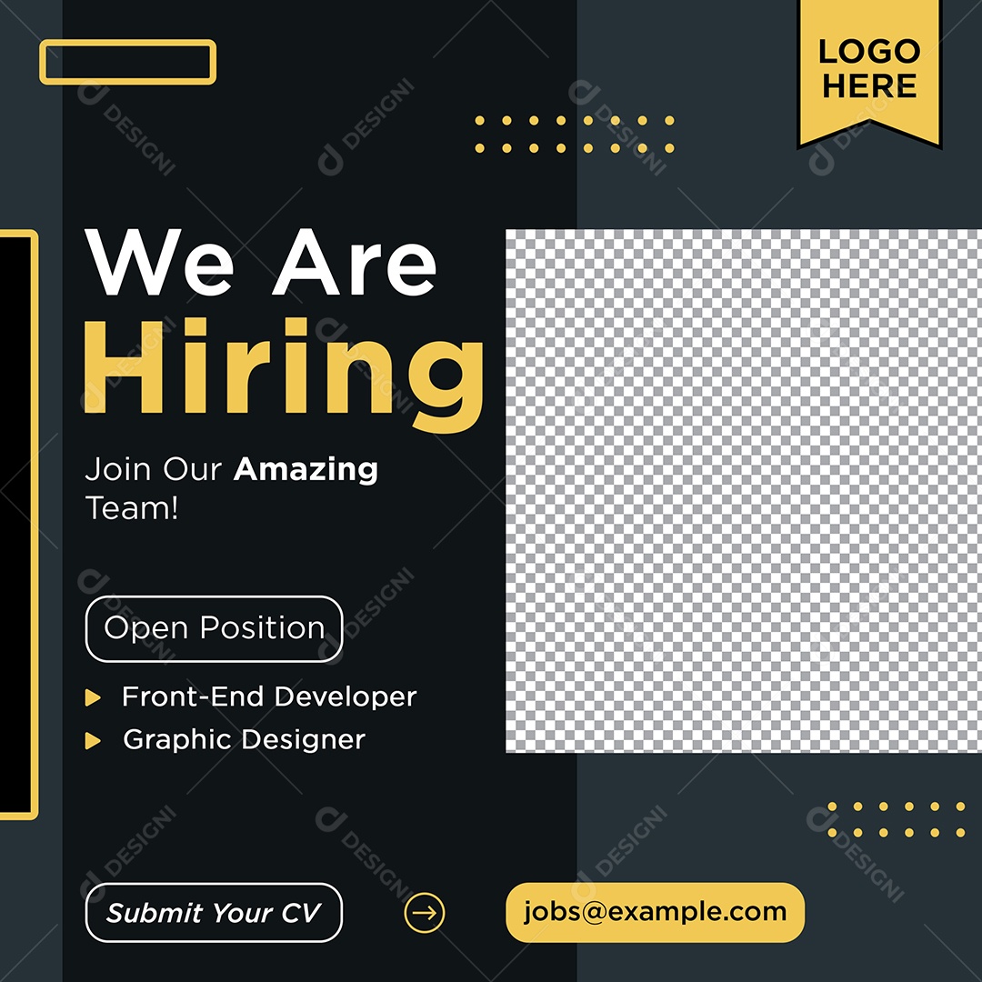 Social Media Vaga de Emprego Estamos Contratando PSD Editável