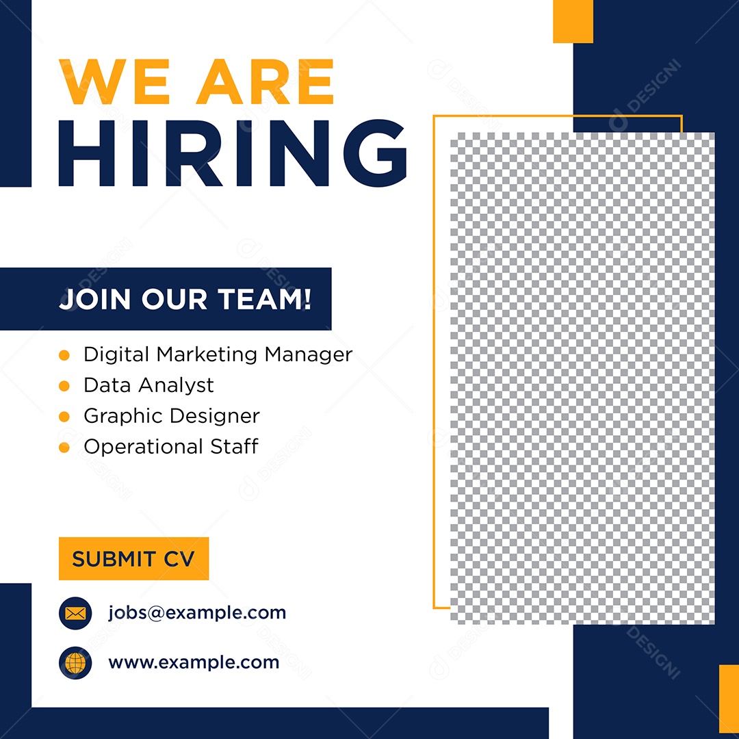 Social Media Vaga de Emprego Estamos Contratando PSD Editável