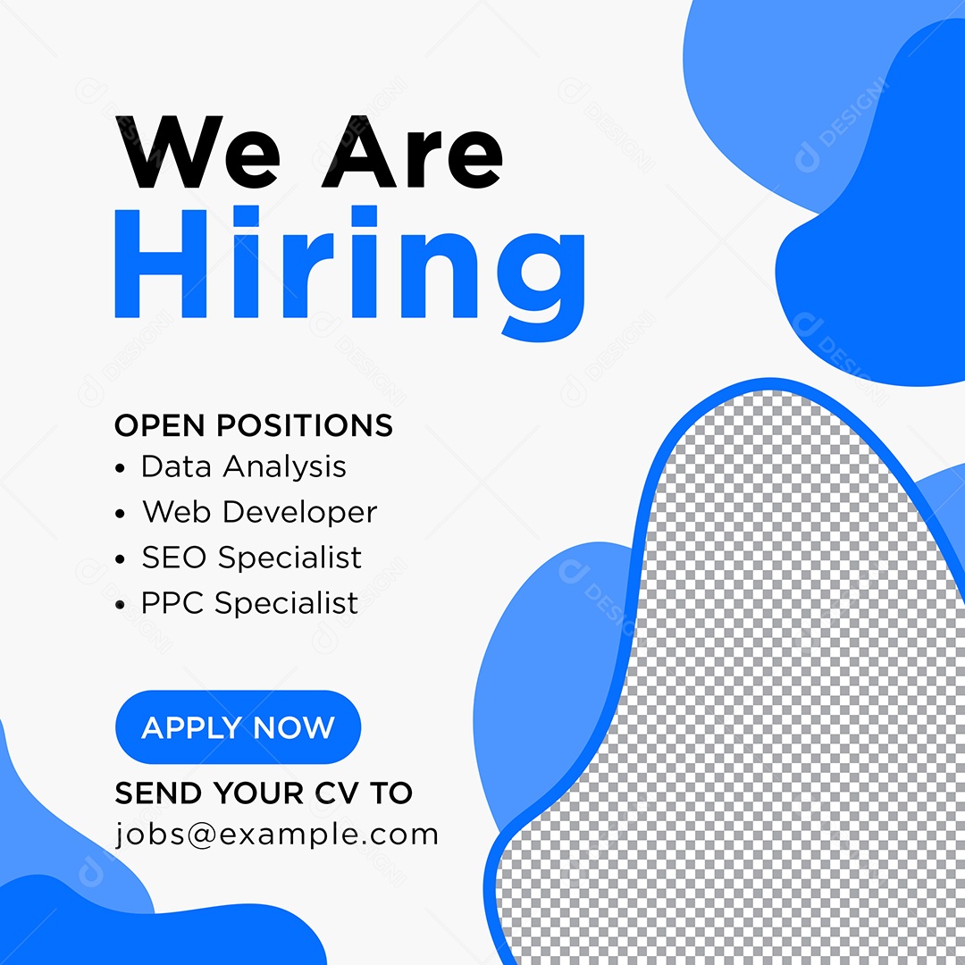 Vaga de Emprego Estamos Contratando Social Media PSD Editável