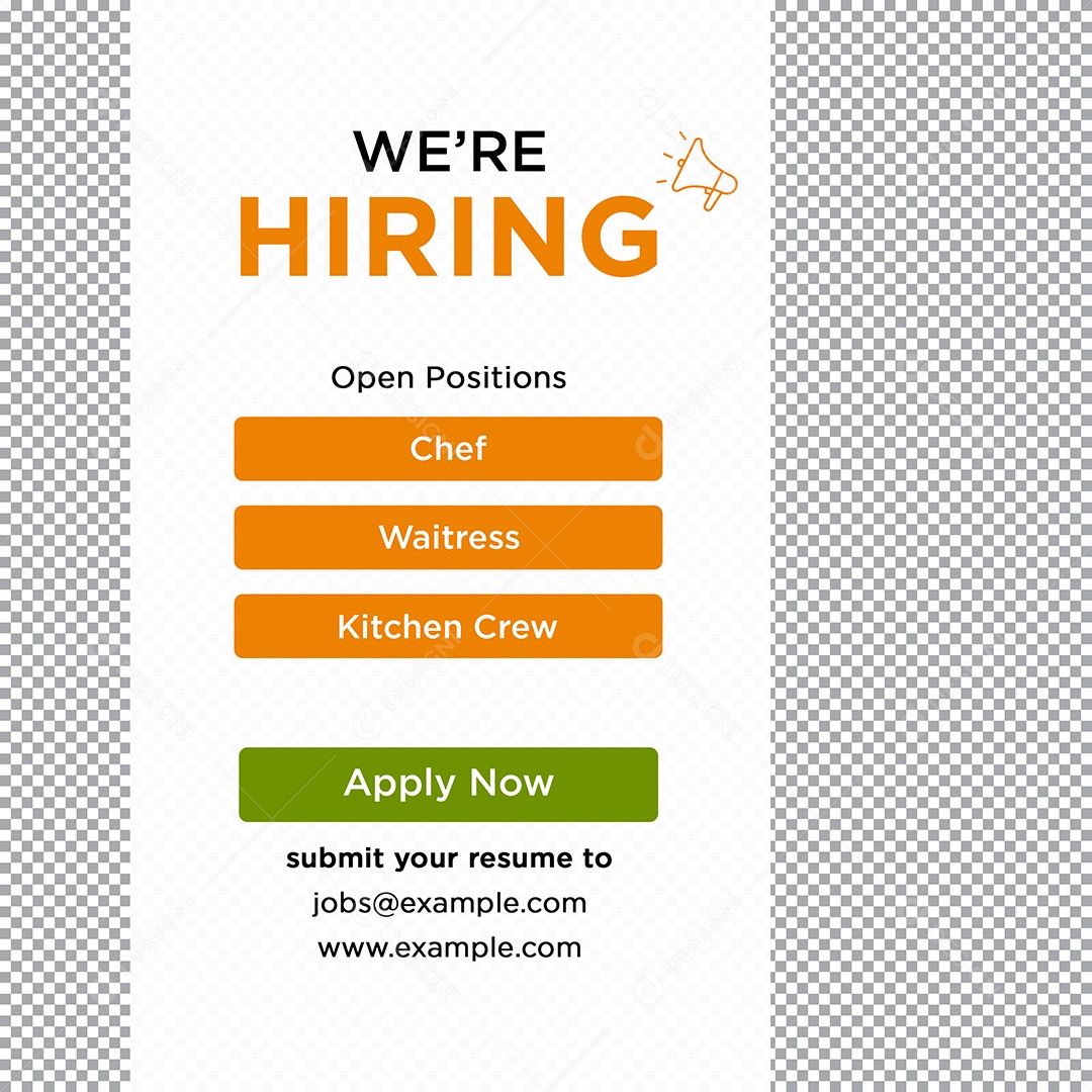 Social Media Vaga de Emprego Estamos Contratando PSD Editável