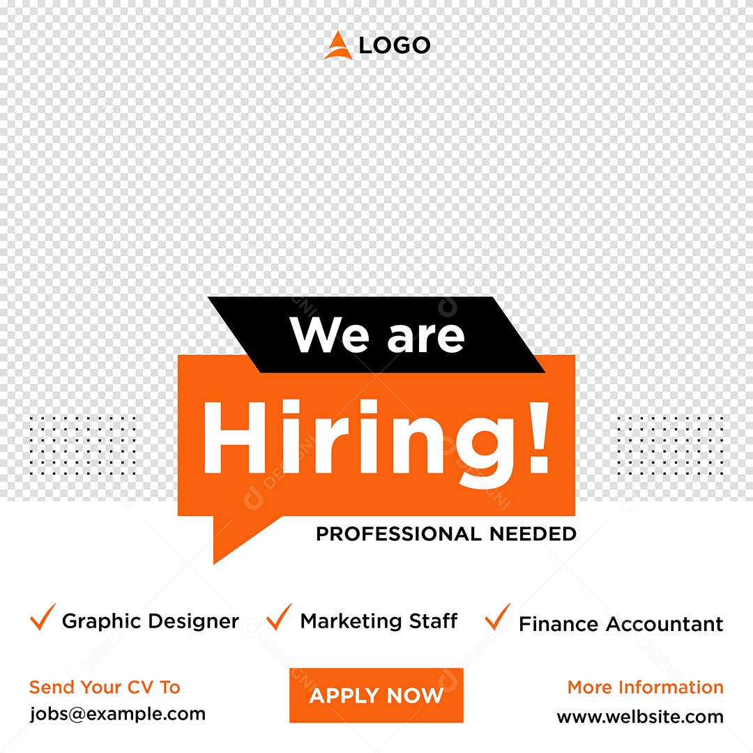 Vaga de Emprego Estamos Contratando Social Media PSD Editável