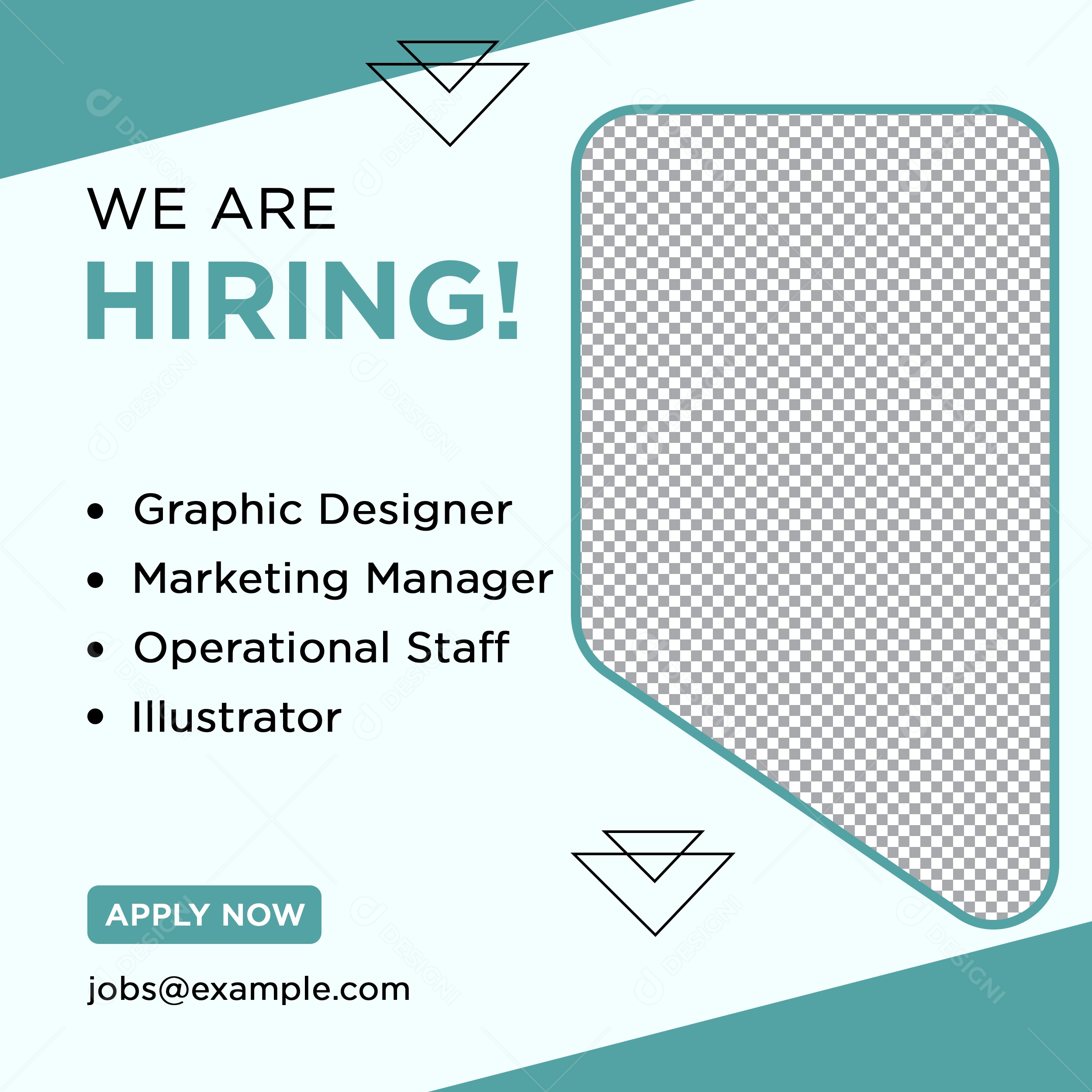 Vaga de Emprego Estamos Contratando Social Media PSD Editável