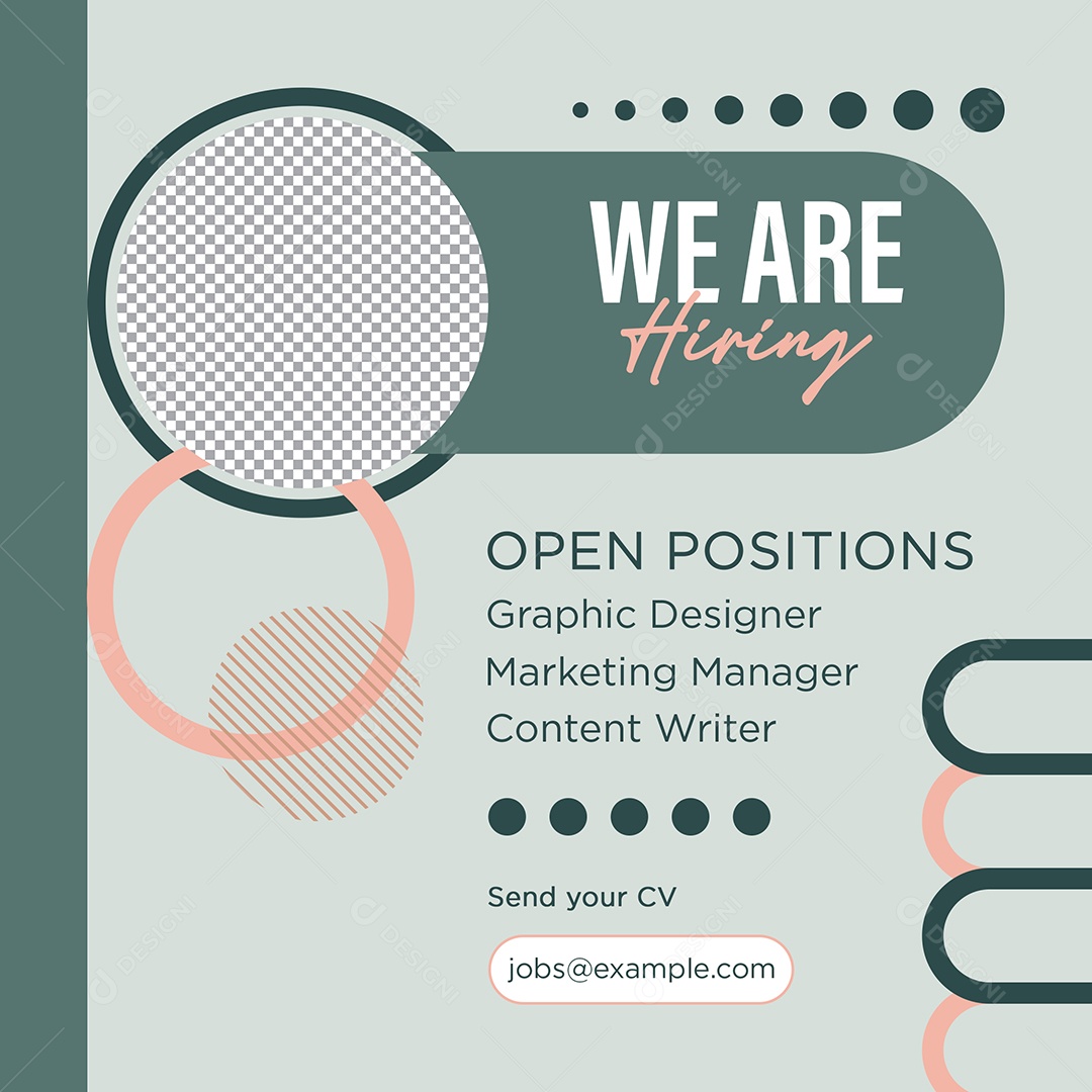 Social Media Vaga de Emprego Estamos Contratando PSD Editável