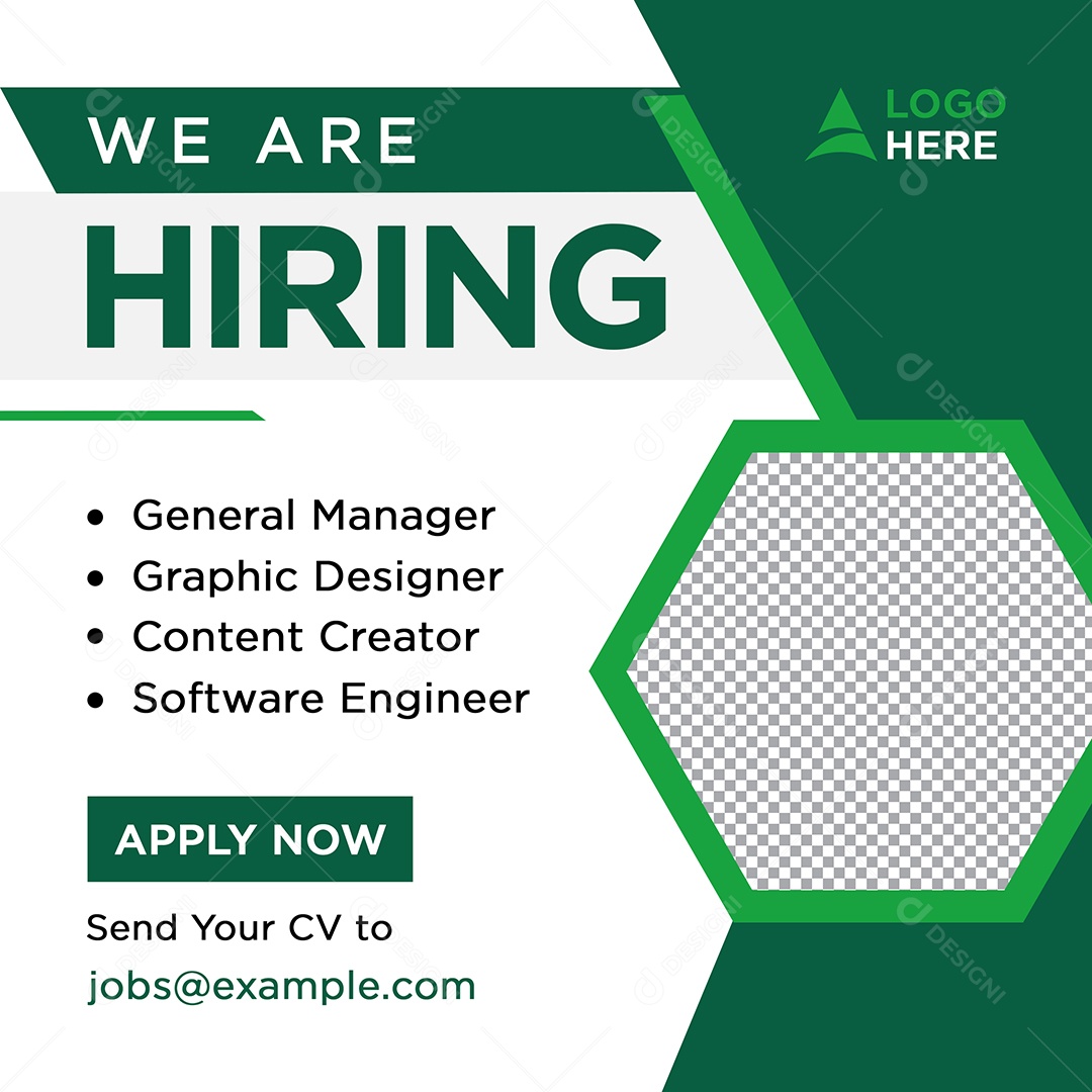 Social Media Vaga de Emprego Estamos Contratando PSD Editável