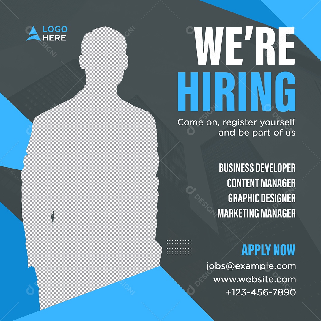 Social Media Vaga de Emprego Estamos Contratando PSD Editável