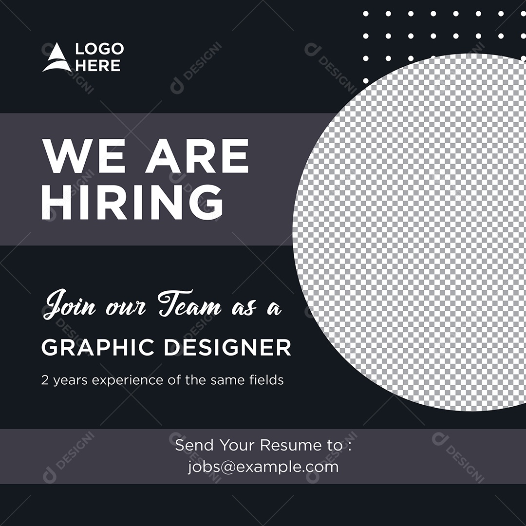 Vaga de Emprego Estamos Contratando Social Media PSD Editável