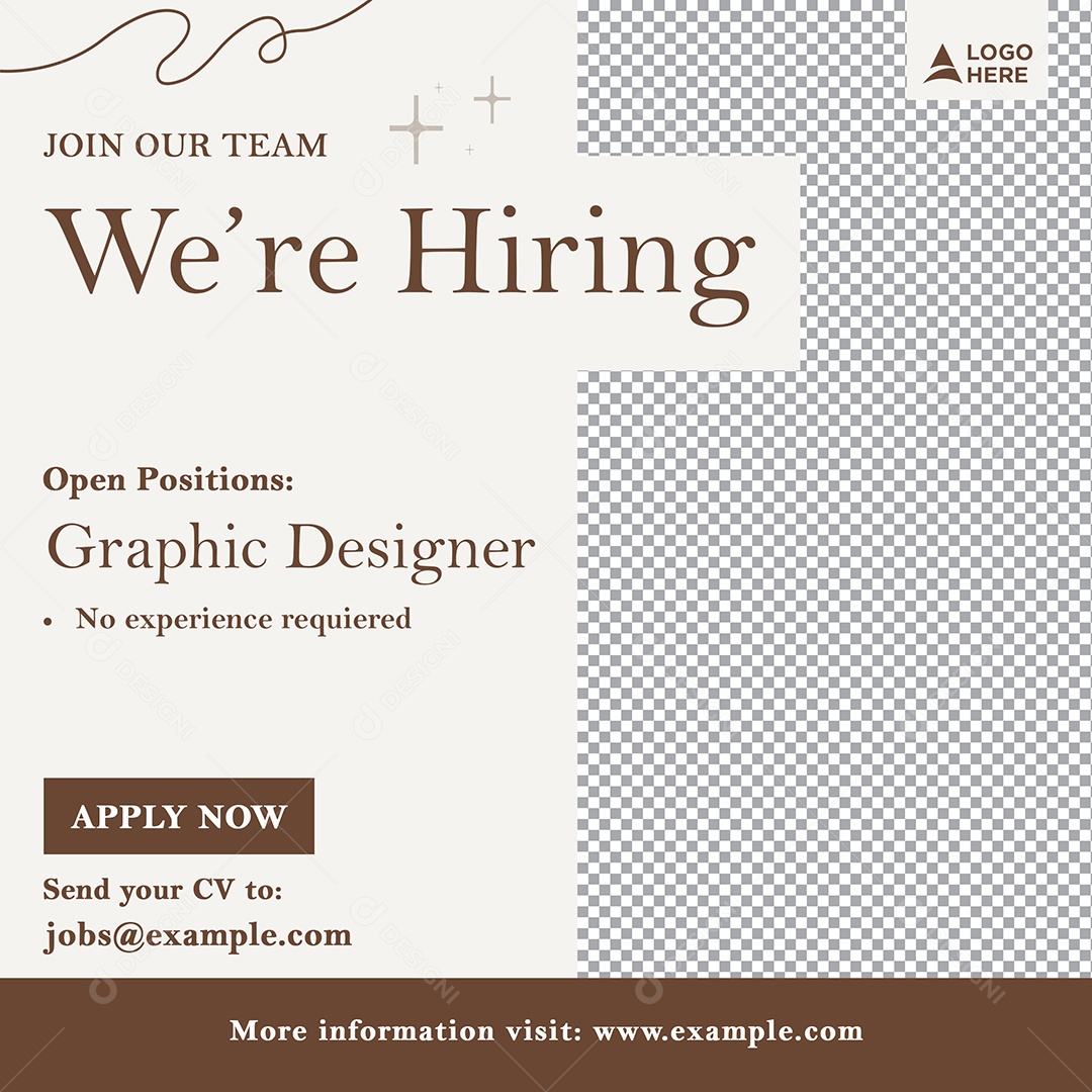 Social Media Vaga de Emprego Estamos Contratando PSD Editável