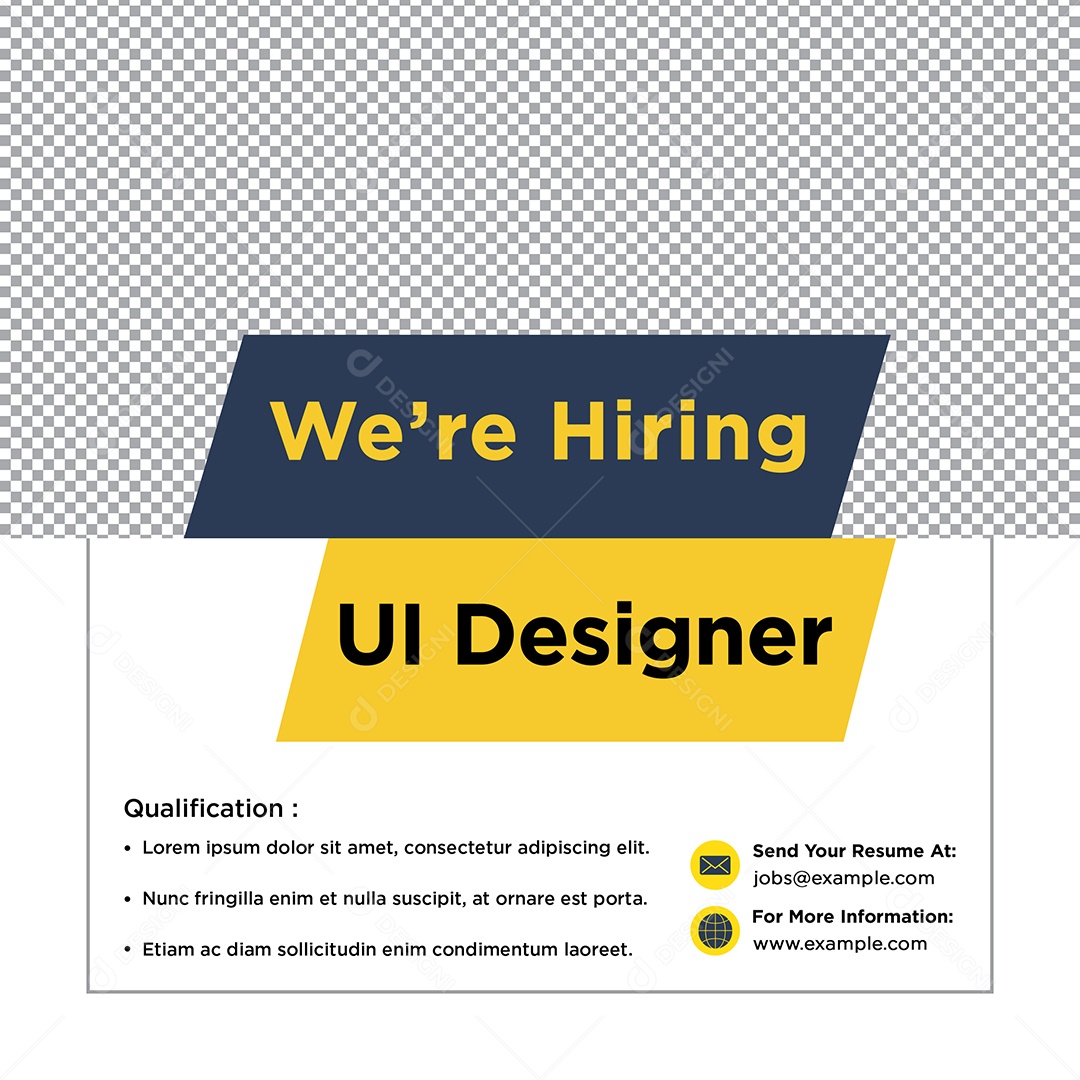 Vaga de Emprego Estamos Contratando Social Media PSD Editável