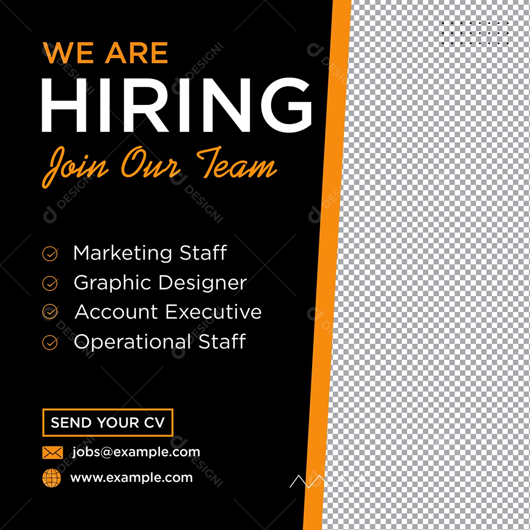 Social Media Vaga de Emprego Estamos Contratando PSD Editável